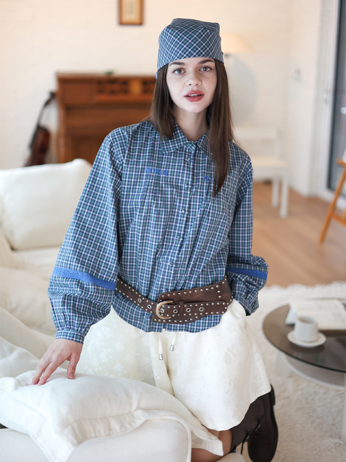 Posy Pintuck Blouse_blue