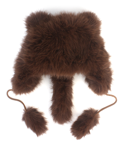 Fox Brown Poly Fur Balaclava 여우모자