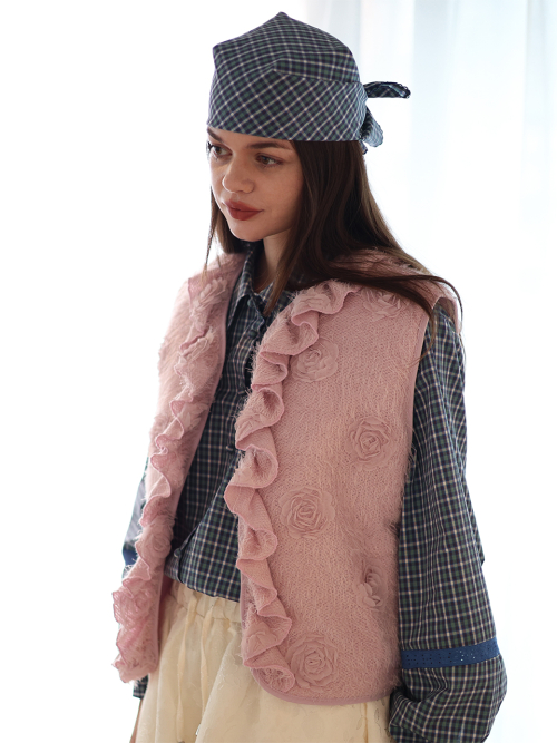 Rosie Frill Vest_pink