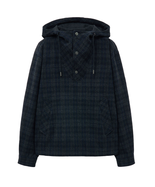 CHECK шерсть ANORAK худи (NAVY)