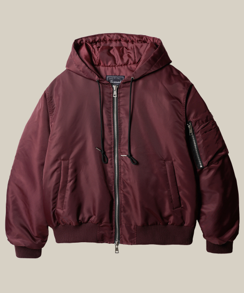 Flight Hoodie Bomber Jacket Burgundy MMOT2669