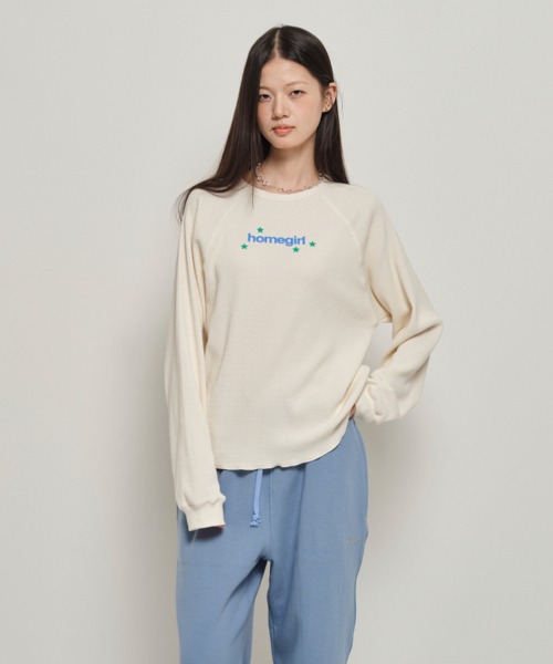 HOMEGIRL WAFFLE CREW SWEAT (IVORY)