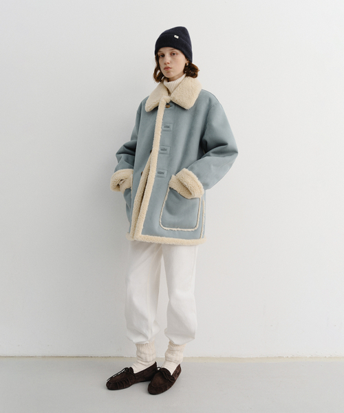 던스트(DUNST) UNISEX REVERSIBLE SHEARLING JACKET_UDJU5D121_SOFT BLUE - 사이즈 & 후기 | 무신사