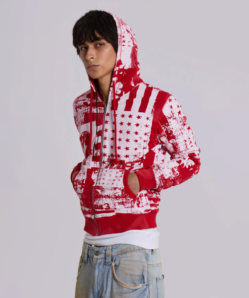 Jaded London Red Hoodie Jaded London Vortex Graffiti Hoodie Jaded