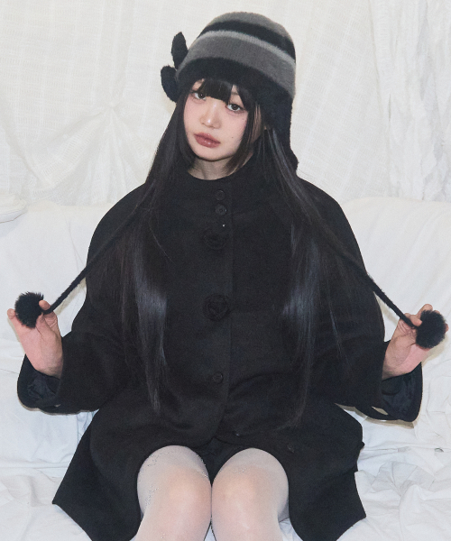 일리고() 플레르 이어플랩 비니 블랙 상품 이미지
