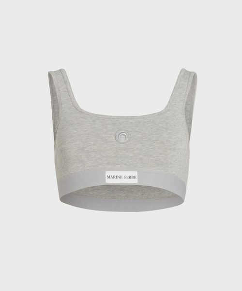 (W) Moon Logo Stretch Jersey Sports Bra GR50 Grey