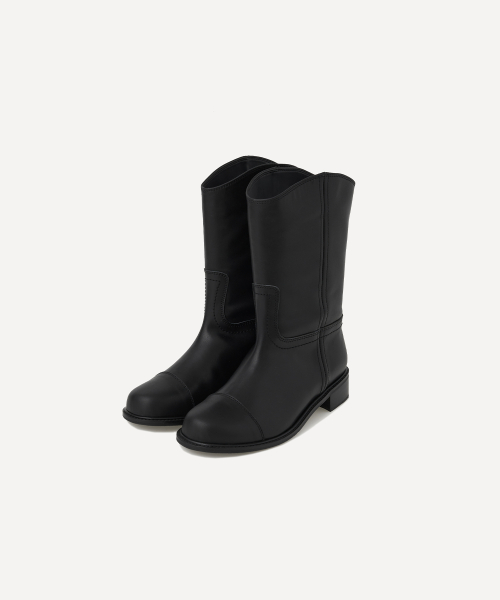 LINE WESTERN BOOTS (BLACK)