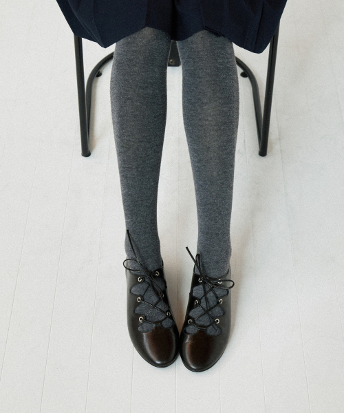 MARILYN LACE-UP FLAT (BLACK)