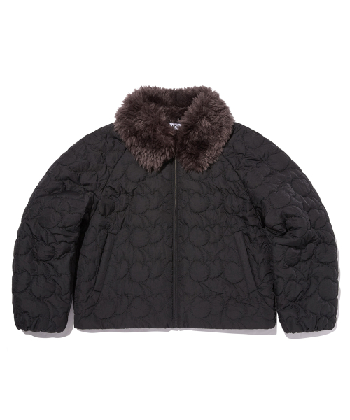 Стеганая куртка с искусственным мехом [Black]