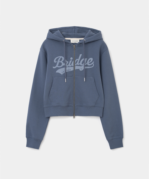 logo худи zip-up crop fit(womens) old Тёмно-синий