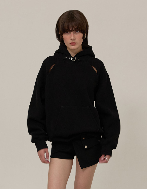 엠엠더블유(MMW) [MMW] MMW STUD LOGO HOODIE (BLACK) - 사이즈 & 후기 | 무신사