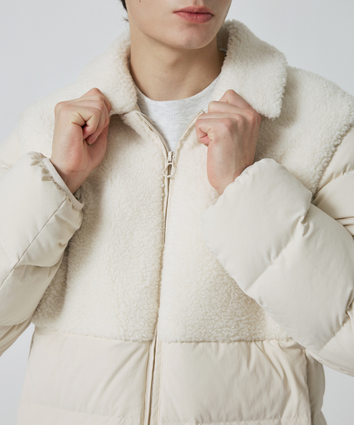 Мужской Muscovy Fur-Trim Бомбер [Cashmere Cream]_HE4JP020