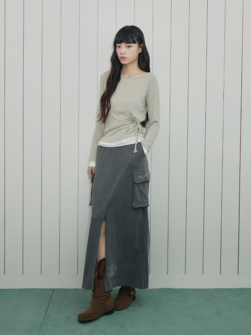 위스퍼 카고스커트(먹색)