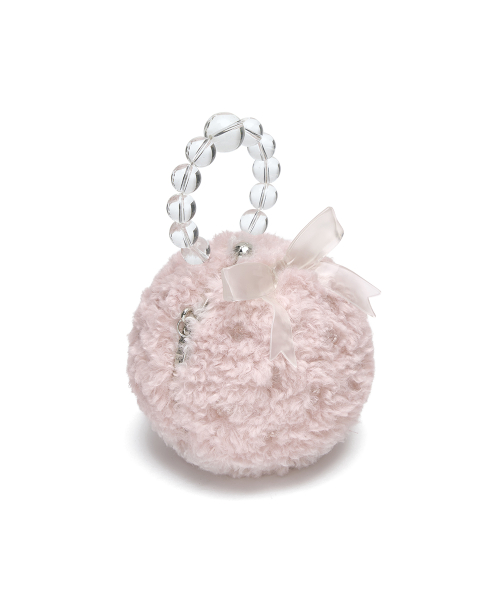 [X SUSAN FANG] FURRY BUBBLE BOW BAG - PINK