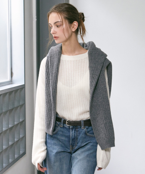 Вязаный джемпер Wool Emblem Cable Ivory