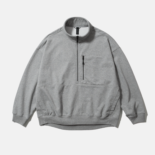 [AW25] BAGGY HALF-ZIP SWEAT / HEATHER GRAY