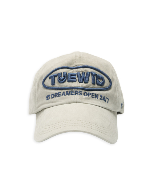 Dreamers open 24/7 wrinkled ball cap in beige