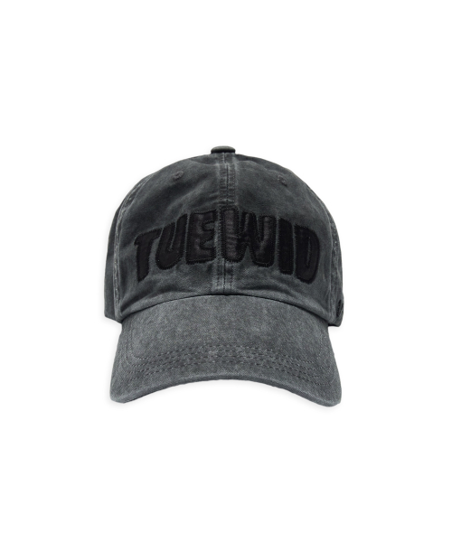 logo patch work wrinkled ball cap in black