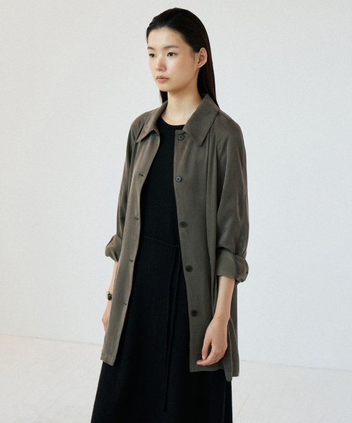 SIKEN ROBE JACKET (ASH KHAKI)