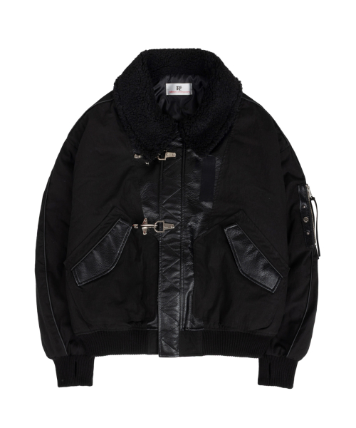 알에스에스씨 (rshemiste) [RSSC × POG SERVICE] LEATHER MIXED COTTON BOMBER ...