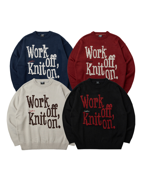 [2PACK] оверсайз джемпер work off с круглым вырезом 4color