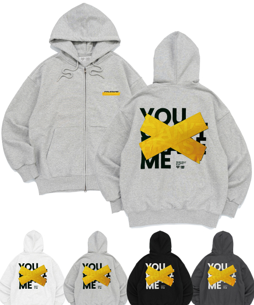 Худи на двухсторонней молнии YCEM YELLOW с графикой