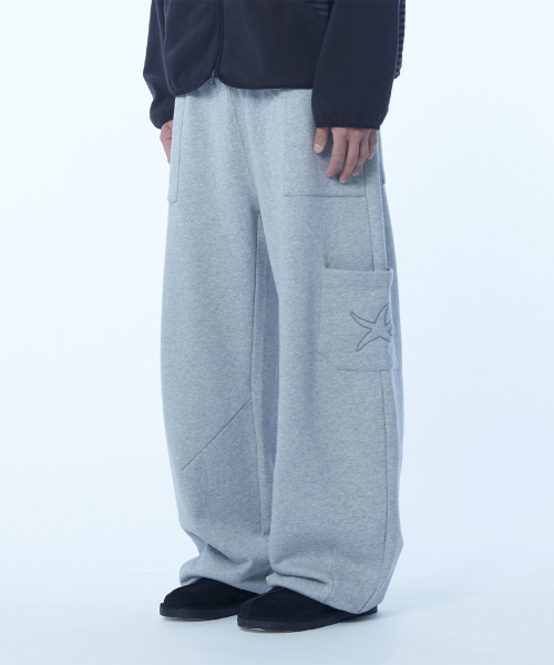 TCM cargo logo sweat pants (melange grey)