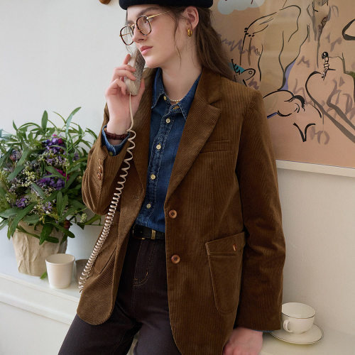 SR_Casual pit strip corduroy blazer