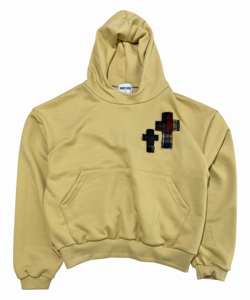 Double Cross Crop Sweat Hoodie((buttercup))