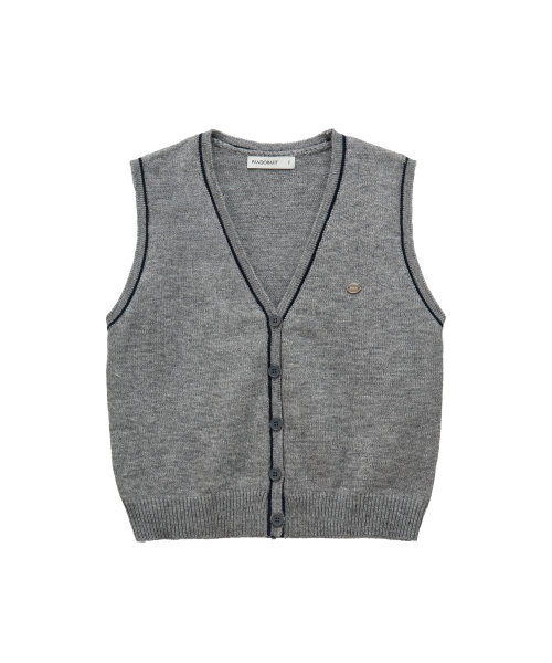 Line Knit Vest(gray)