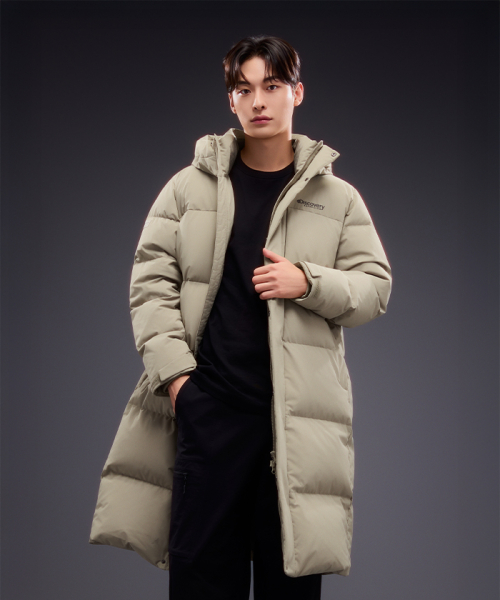 남성 레스터G 구스다운 롱패딩 (L/BEIGE)