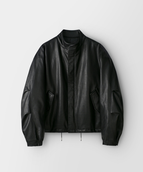 Quilted M51 полевая кожаная куртка — Black