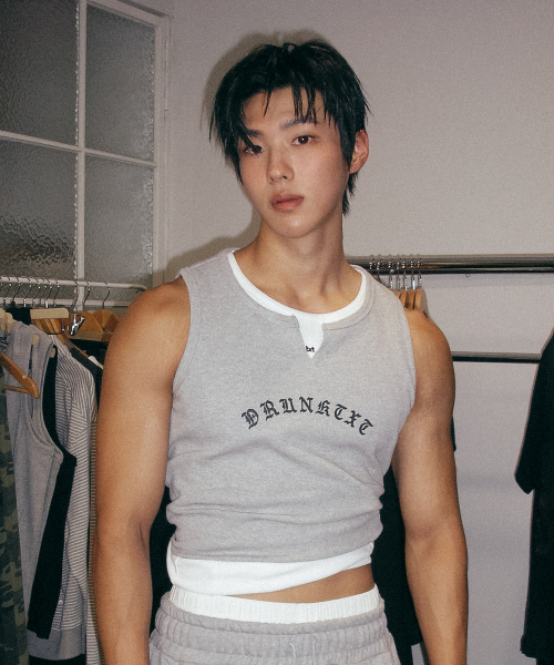 Vintage Waffle Tank Top Gray