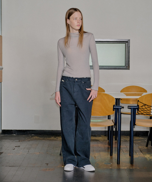 COLOR DYEING WIDE DENIM_L NAVY