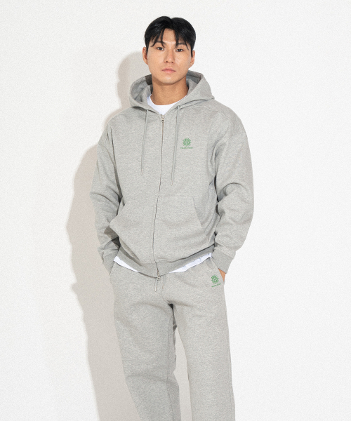 Оверсайз худи на молнии Signature.1 [Gray/Green]