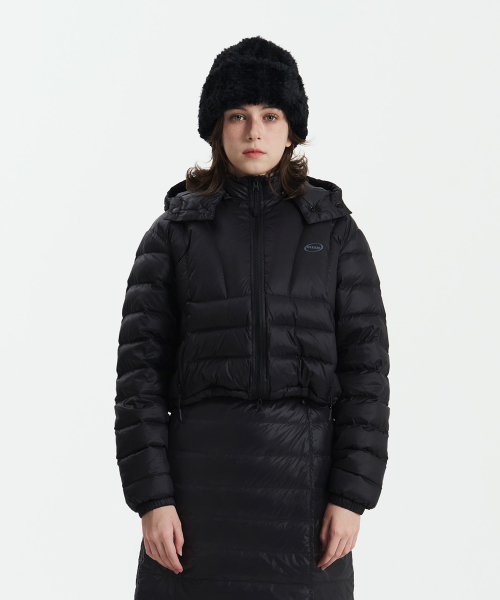 Короткий легкий пуховик из утиного пуха Black