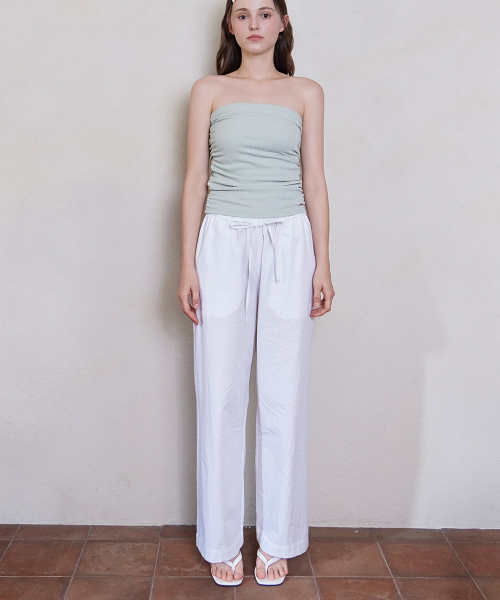 Хлопковые брюки на завязках (White)