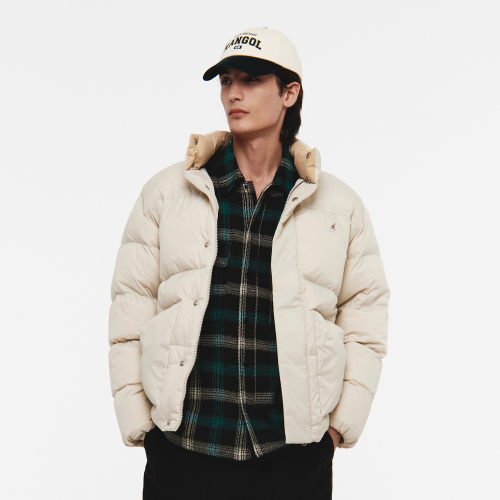 Пуховик KANGOL со стойкой 9583 Ecru