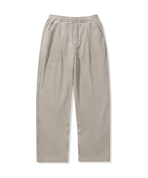 Широкие вельветовые флисовые брюки с защипом (Dark Beige)