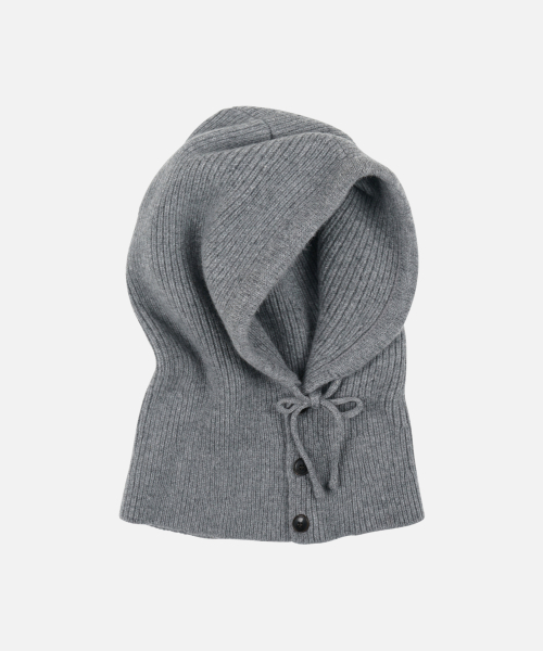 MERINO WOOL KNIT BALACLAVA _ GRAY