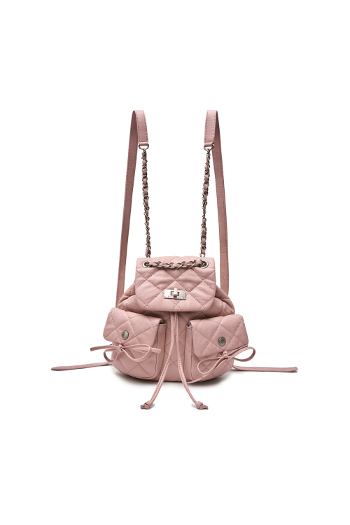MUSINSA公式 | MATIN KIM DOUBLE POCKET QUILTING MINI BACKPACK IN BLACK