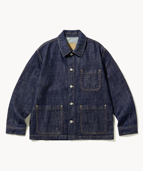 Selvedge Work Jacket(Mid Indigo)