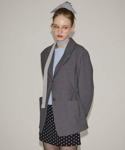 Oversized String Jacket_ Gray