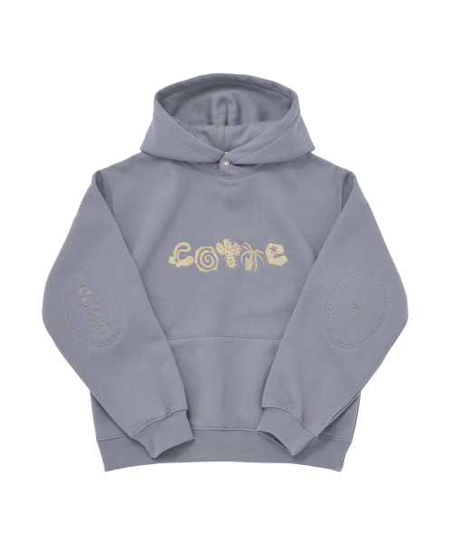 Флисовое худи Doodle Garden (grey)