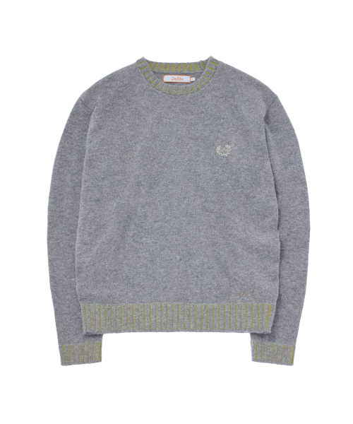 Классический двухцветный трикотажный топ в рубчик (Light Grey)