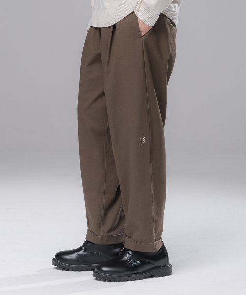 Чиносы с подворотами и вышивкой BK7822_khaki