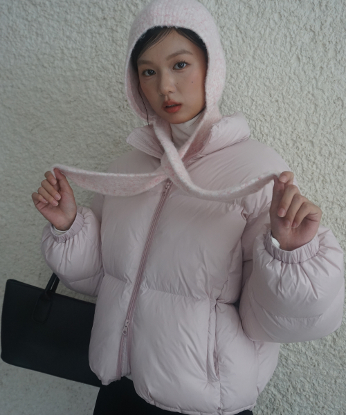 (woman) Укороченный пуховик на подкладке_Pink