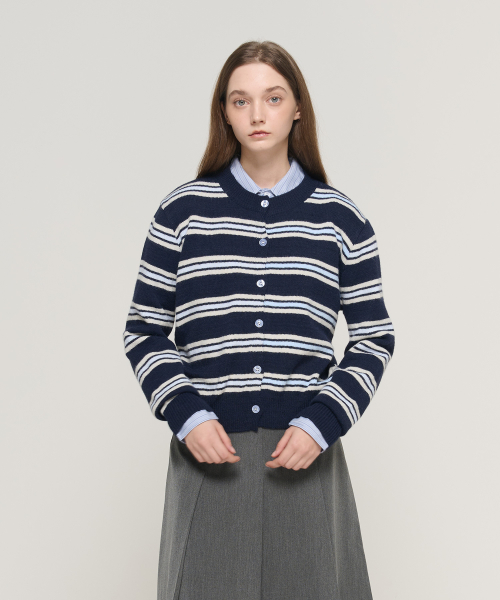 Кардиган в мульти-полоску (Navy)