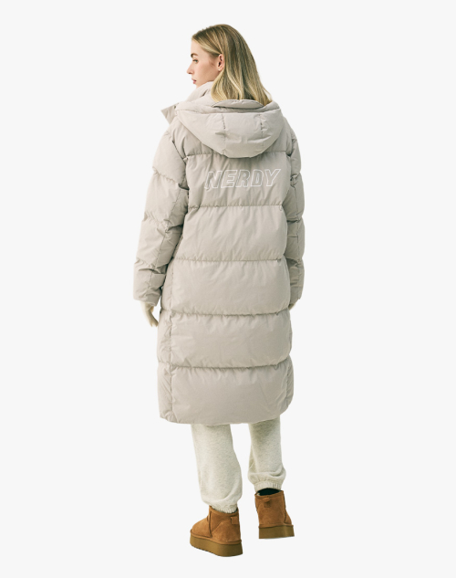 Длинный пуховик Solid Warm Grey