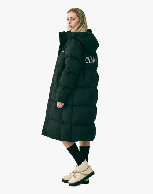 Длинный пуховик Solid Black